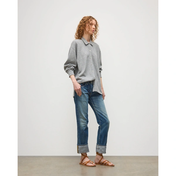 Johnstons of Elgin Munro Light Grey Cashmere Shirt