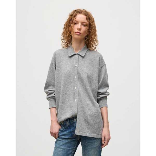 Johnstons of Elgin Munro Light Grey Cashmere Shirt