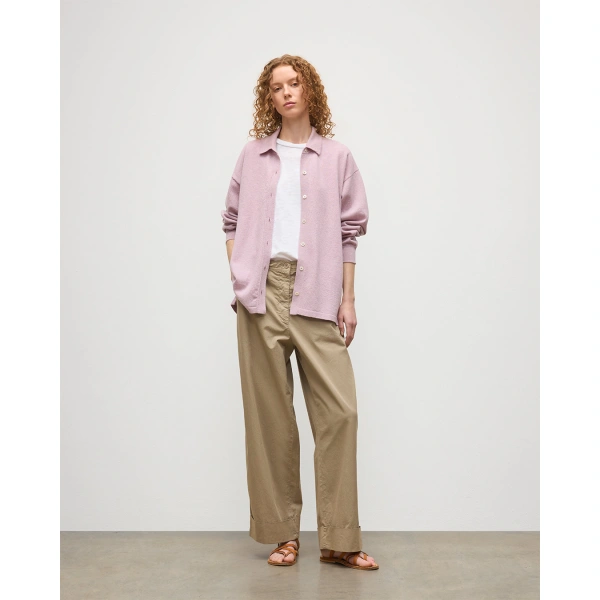 Johnstons of Elgin Munro Light Pink Cashmere Shirt