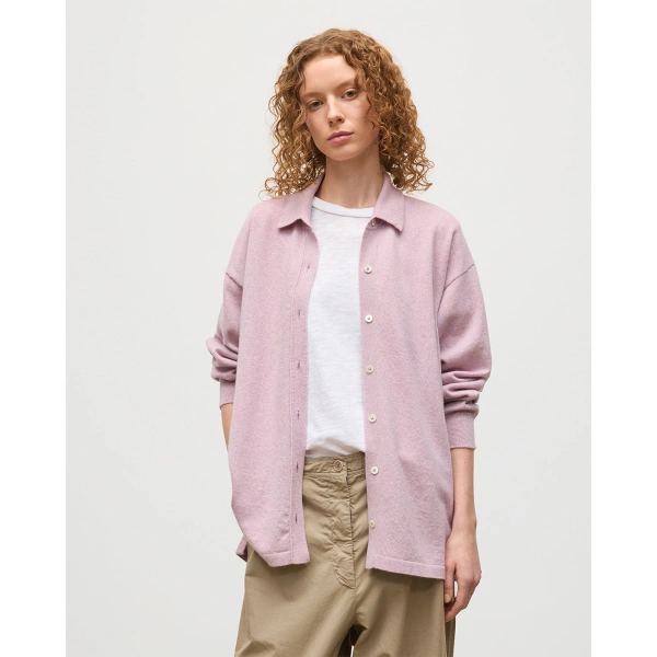 Johnstons of Elgin Munro Light Pink Cashmere Shirt