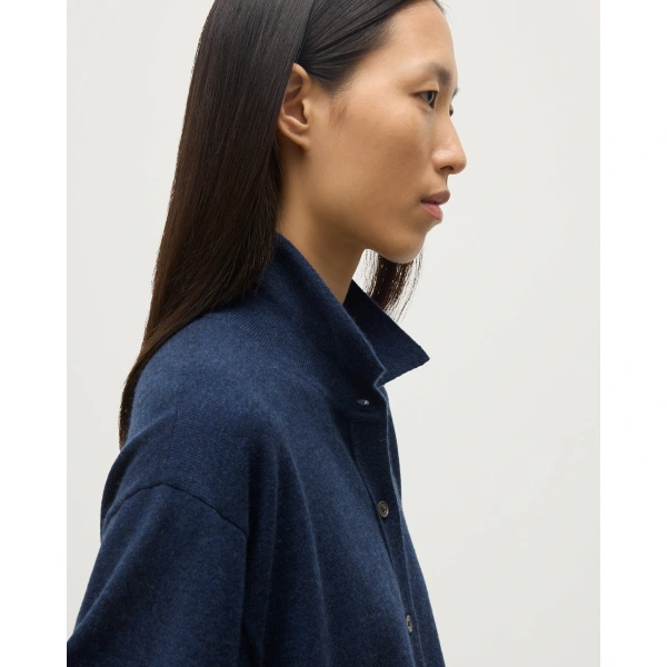 Johnstons of Elgin Munro Navy Cashmere Shirt