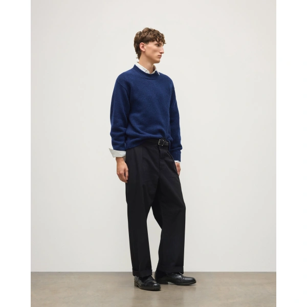 Johnstons of Elgin Murchison Blue Marble Cashmere & Cotton Jumper