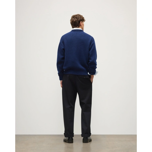 Johnstons of Elgin Murchison Blue Marble Cashmere & Cotton Jumper