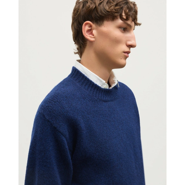 Johnstons of Elgin Murchison Blue Marble Cashmere & Cotton Jumper