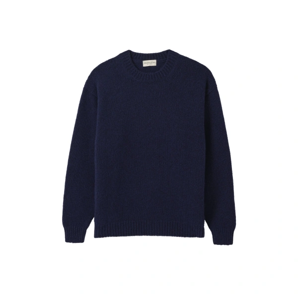 Johnstons of Elgin Murchison Blue Marble Cashmere & Cotton Jumper | Men Knitwear | Coveti