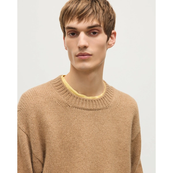 Johnstons of Elgin Murchison Camel Marble Cashmere & Cotton Jumper