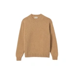 Johnstons of Elgin Murchison Camel Marble Cashmere & Cotton Jumper | Men Knitwear | Coveti