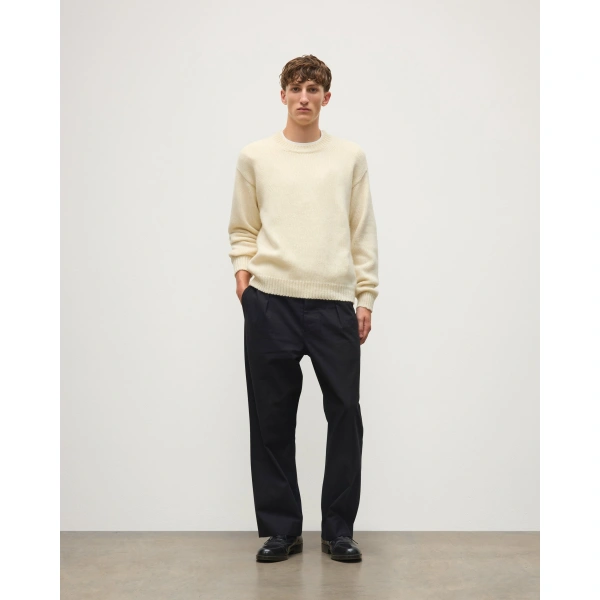 Johnstons of Elgin Murchison White Marble Cashmere & Cotton Jumper