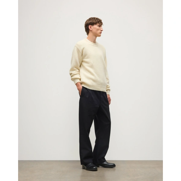 Johnstons of Elgin Murchison White Marble Cashmere & Cotton Jumper