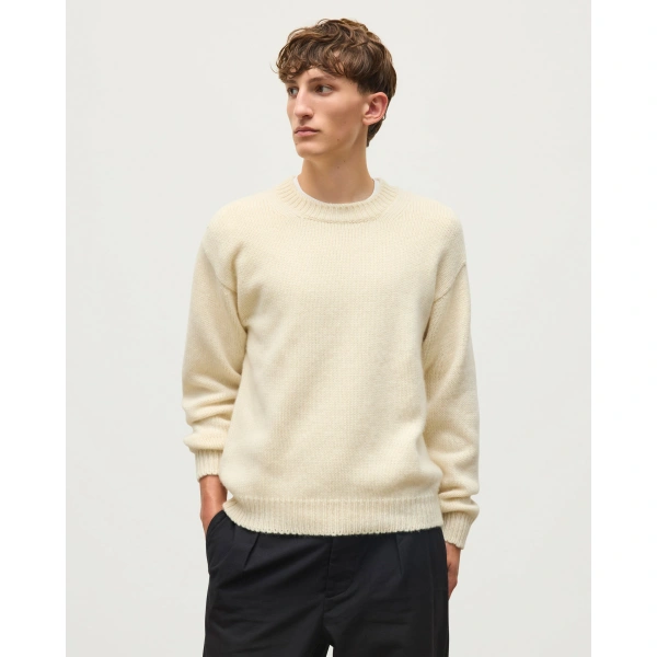 Johnstons of Elgin Murchison White Marble Cashmere & Cotton Jumper