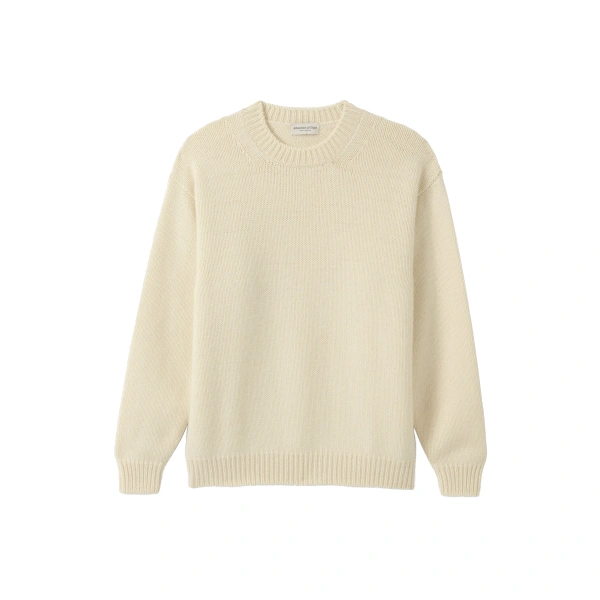 Johnstons of Elgin Murchison White Marble Cashmere & Cotton Jumper | Men Knitwear | Coveti