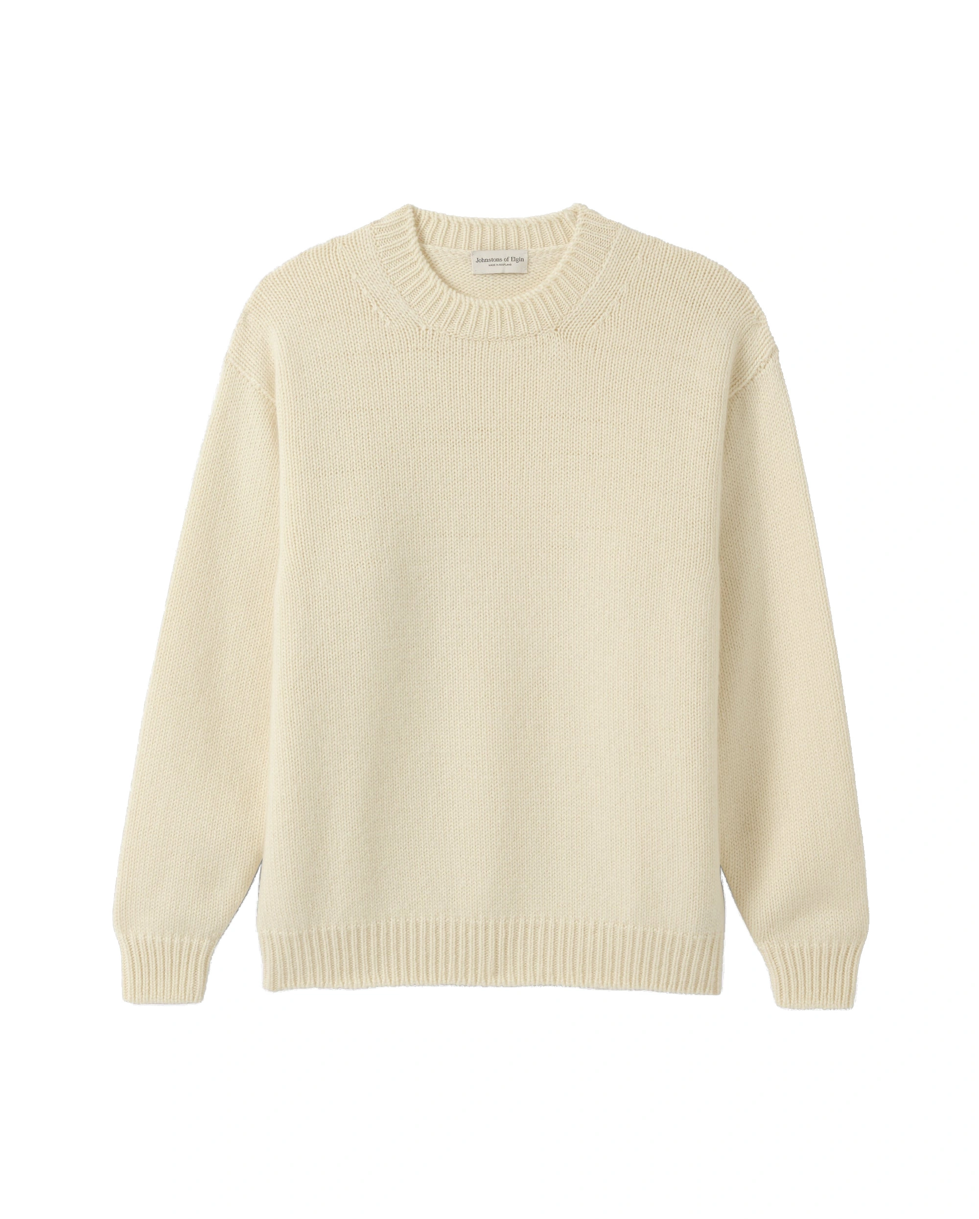 Johnstons of Elgin Murchison White Marble Cashmere & Cotton Jumper Johnstons of Elgin Murchison White Marble Cashmere & Cotton Jumper | Men Knitwear | Coveti