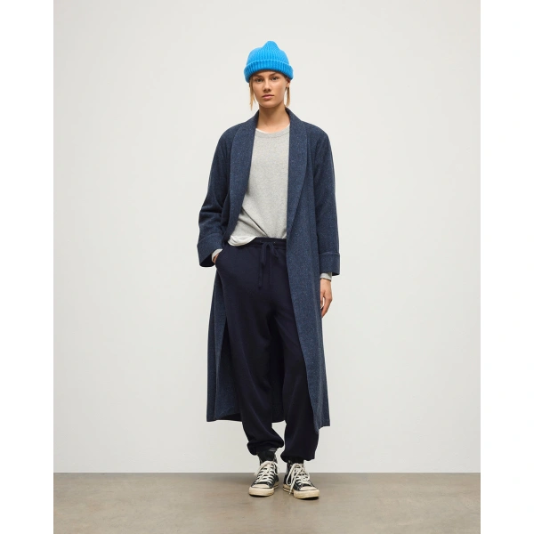 Johnstons of Elgin Navy Donegal Cashmere Dressing Gown