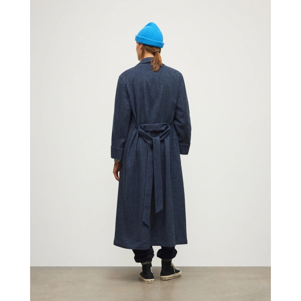 Johnstons of Elgin Navy Donegal Cashmere Dressing Gown