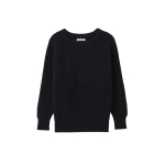 Johnstons of Elgin Norah Ribbed Blue Donegal Cashmere Jumper | Sweaters | Coveti