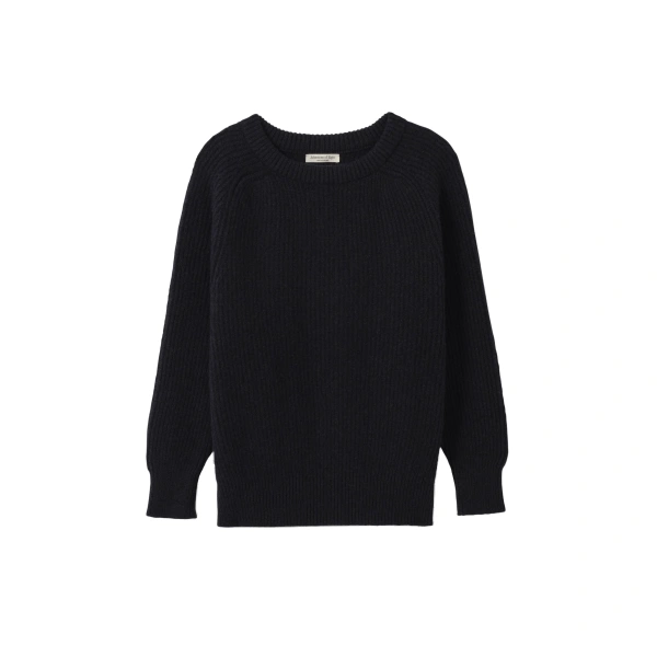 Johnstons of Elgin Norah Ribbed Blue Donegal Cashmere Jumper | Sweaters | Coveti