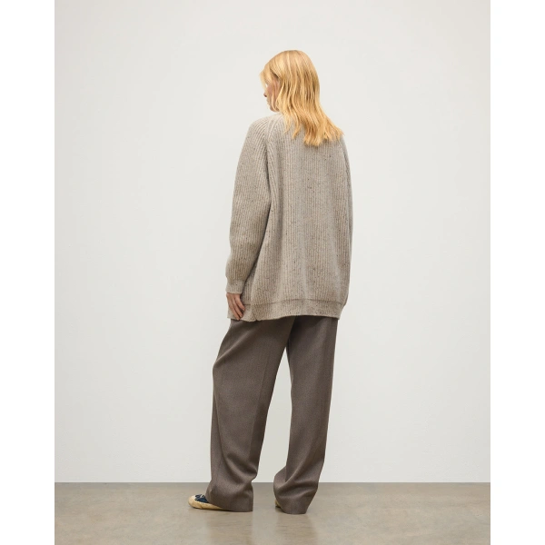 Johnstons of Elgin Norah Ribbed Natural Donegal Cashmere Cardigan