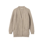 Johnstons of Elgin Norah Ribbed Natural Donegal Cashmere Cardigan | Cardigan | Coveti