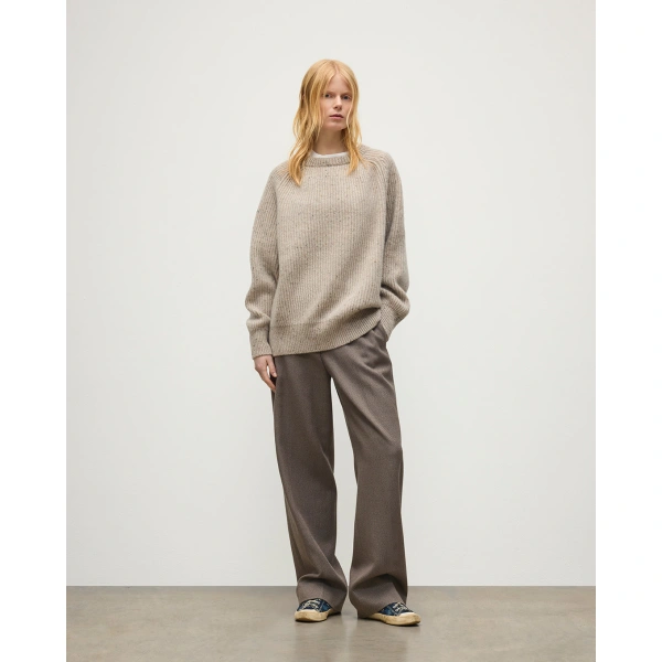 Johnstons of Elgin Norah Ribbed Natural Donegal Cashmere Jumper