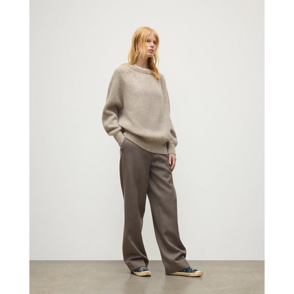 Johnstons of Elgin Norah Ribbed Natural Donegal Cashmere Jumper