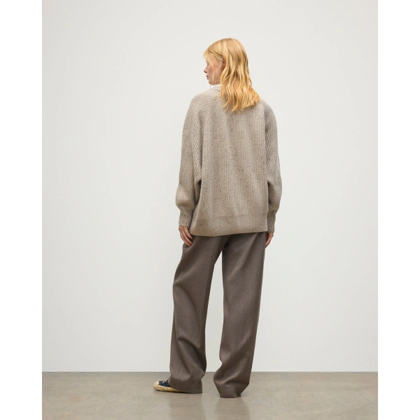 Johnstons of Elgin Norah Ribbed Natural Donegal Cashmere Jumper