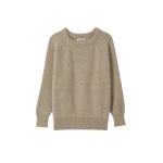 Johnstons of Elgin Norah Ribbed Natural Donegal Cashmere Jumper | Sweaters | Coveti