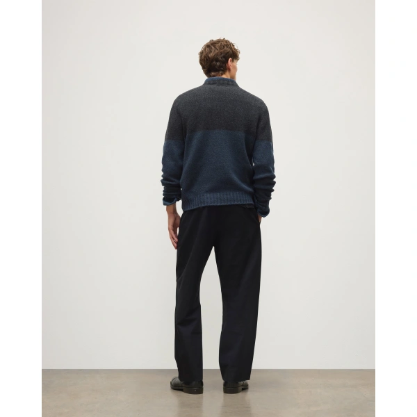 Johnstons of Elgin Ogilvie Colour Block Blue Lambswool Jumper