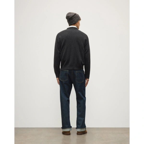 Johnstons of Elgin Paxton Dark Grey Brushed Cashmere-Silk Jumper