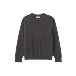 Johnstons of Elgin Paxton Dark Grey Brushed Cashmere-Silk Jumper | Men Knitwear | Coveti