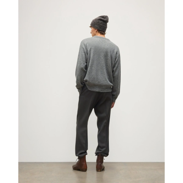 Johnstons of Elgin Paxton Grey Brushed Cashmere-Silk Jumper
