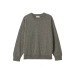 Johnstons of Elgin Paxton Grey Brushed Cashmere-Silk Jumper | Men Knitwear | Coveti