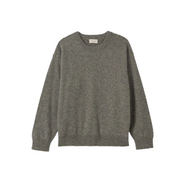 Johnstons of Elgin Paxton Grey Brushed Cashmere-Silk Jumper | Men Knitwear | Coveti