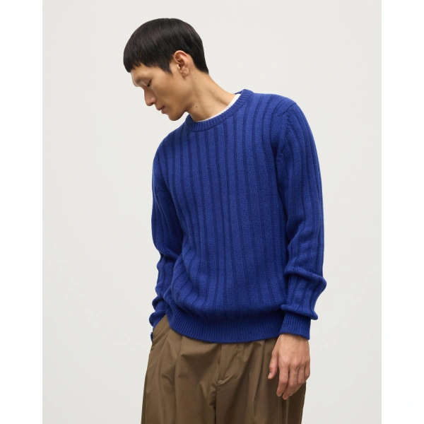 Johnstons of Elgin Peel Blue Cashmere Jumper