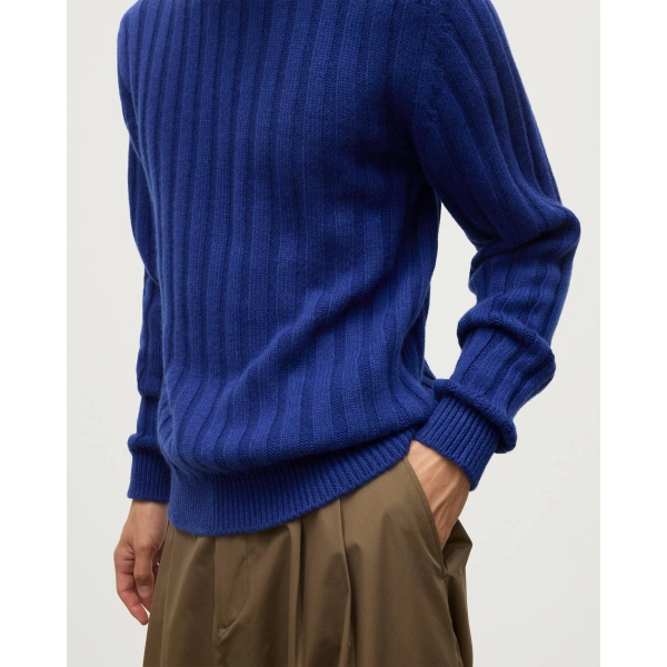 Johnstons of Elgin Peel Blue Cashmere Jumper