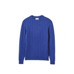 Johnstons of Elgin Peel Blue Cashmere Jumper | Men Knitwear | Coveti
