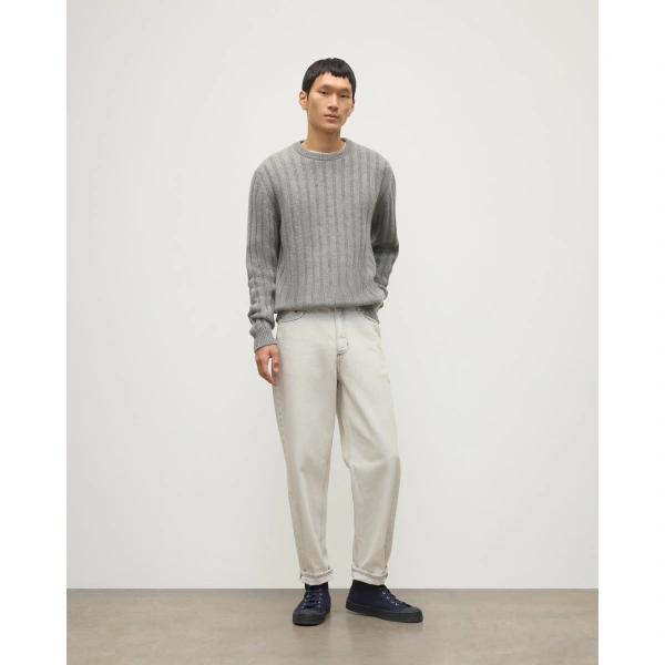 Johnstons of Elgin Peel Grey Cashmere Jumper