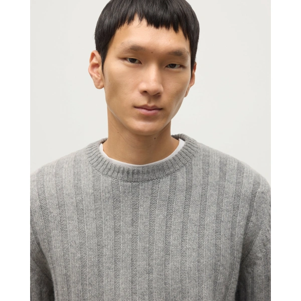 Johnstons of Elgin Peel Grey Cashmere Jumper