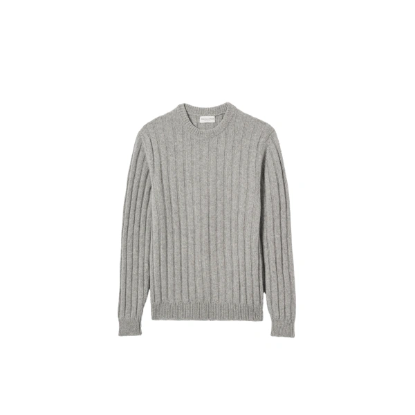 Johnstons of Elgin Peel Grey Cashmere Jumper | Men Knitwear | Coveti