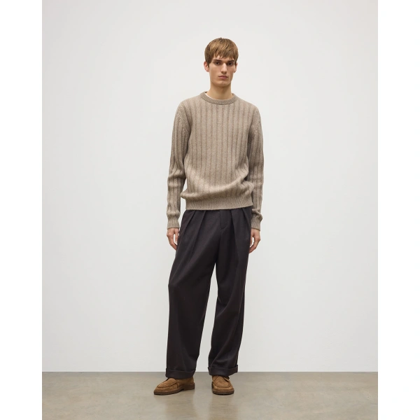 Johnstons of Elgin Peel Light Brown Cashmere Jumper