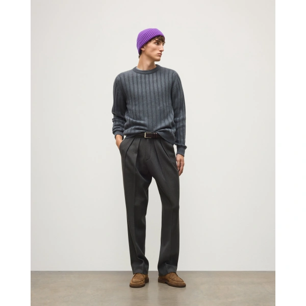 Johnstons of Elgin Peel Mid Grey Cashmere Jumper