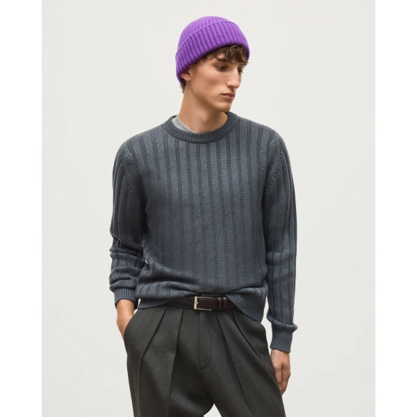 Johnstons of Elgin Peel Mid Grey Cashmere Jumper