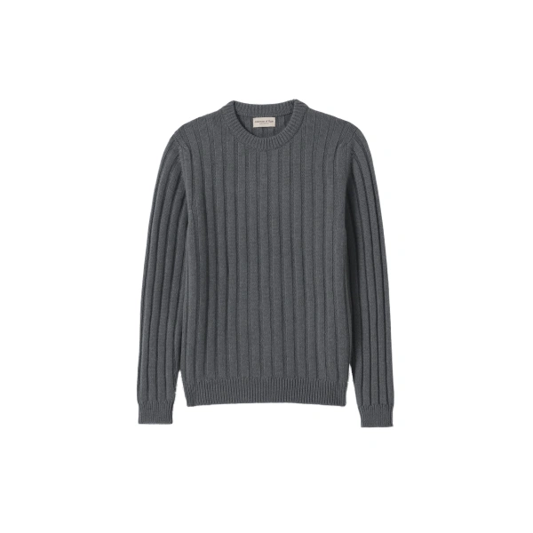 Johnstons of Elgin Peel Mid Grey Cashmere Jumper | Men Knitwear | Coveti