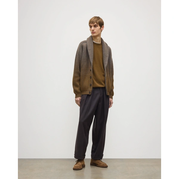 Johnstons of Elgin Pioneer Green Shawl Collar Cashmere Cardigan