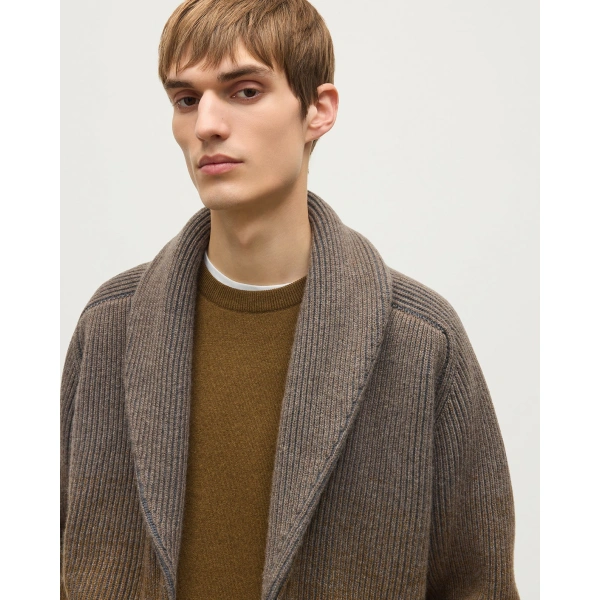 Johnstons of Elgin Pioneer Green Shawl Collar Cashmere Cardigan