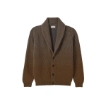 Johnstons of Elgin Pioneer Green Shawl Collar Cashmere Cardigan | Men Knitwear | Coveti