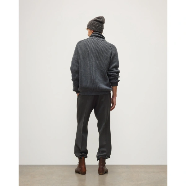 Johnstons of Elgin Pioneer Grey Shawl Collar Cashmere Cardigan