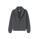 Johnstons of Elgin Pioneer Grey Shawl Collar Cashmere Cardigan | Men Knitwear | Coveti