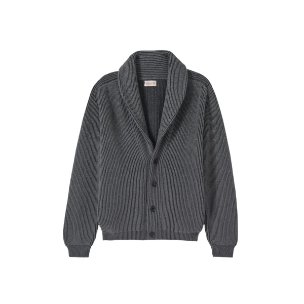 Johnstons of Elgin Pioneer Grey Shawl Collar Cashmere Cardigan | Men Knitwear | Coveti