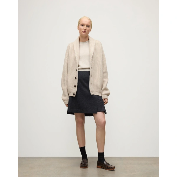 Johnstons of Elgin Pioneer Natural Shawl Collar Cashmere Cardigan