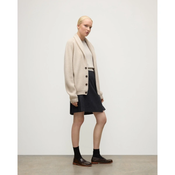 Johnstons of Elgin Pioneer Natural Shawl Collar Cashmere Cardigan